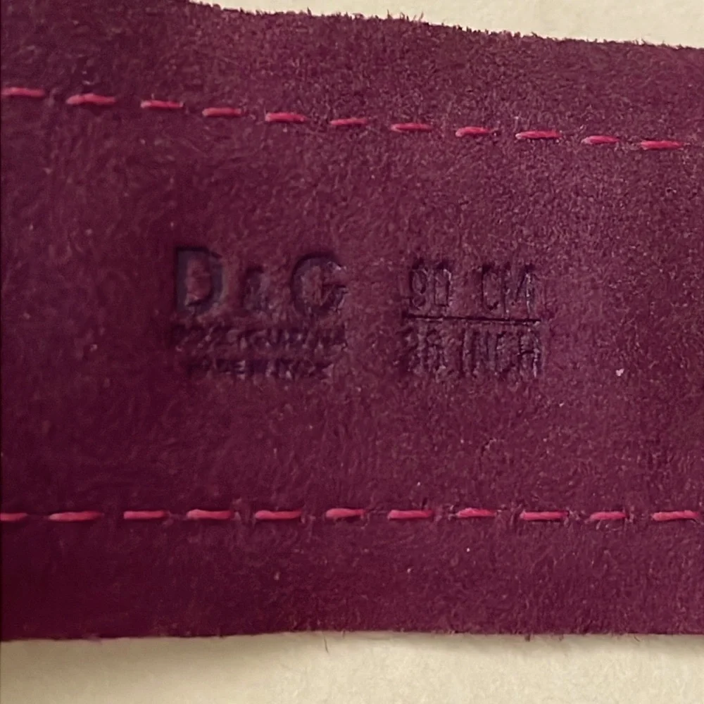 Vintage burgundy/pink Dolce & Gabbana leather/canvas large belt